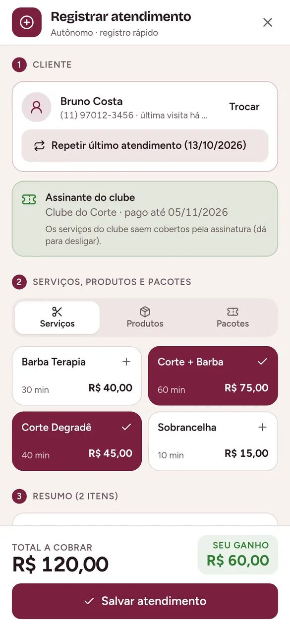 Registrar o atendimento leva segundos